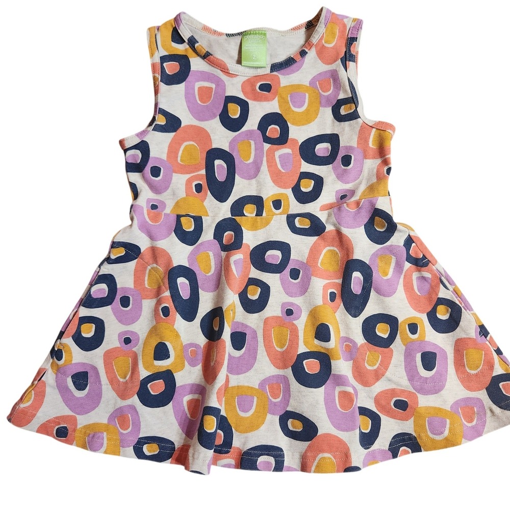 Peekaboo Beans‎ Girls Dress Size 2 Abstract Circles Print Sleeveless A-Line